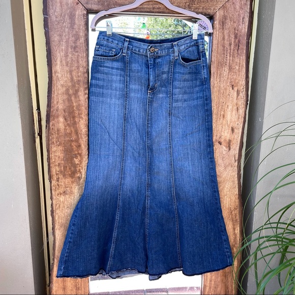 Boho Denim Skirt - Picture 1 of 9
